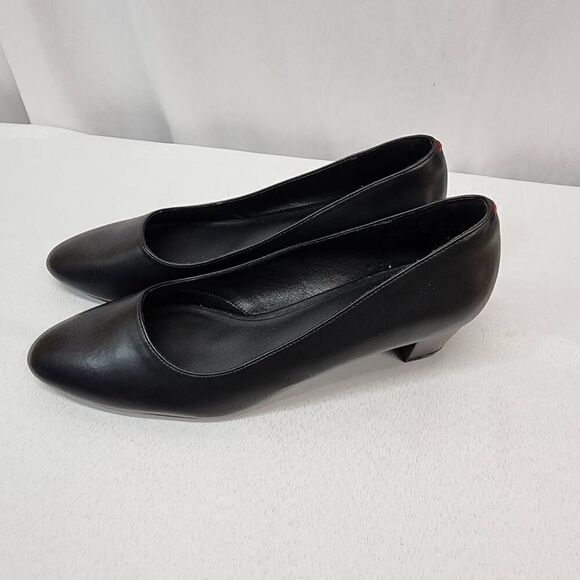 Trary Size 10 Women's Low Black Heels Round Toe Chunky Block 1.8" Heels Pumps Co - Picture 6 of 10